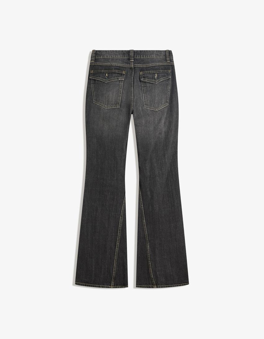 AURA - MID WAIST FLARED BAGGY JEANS