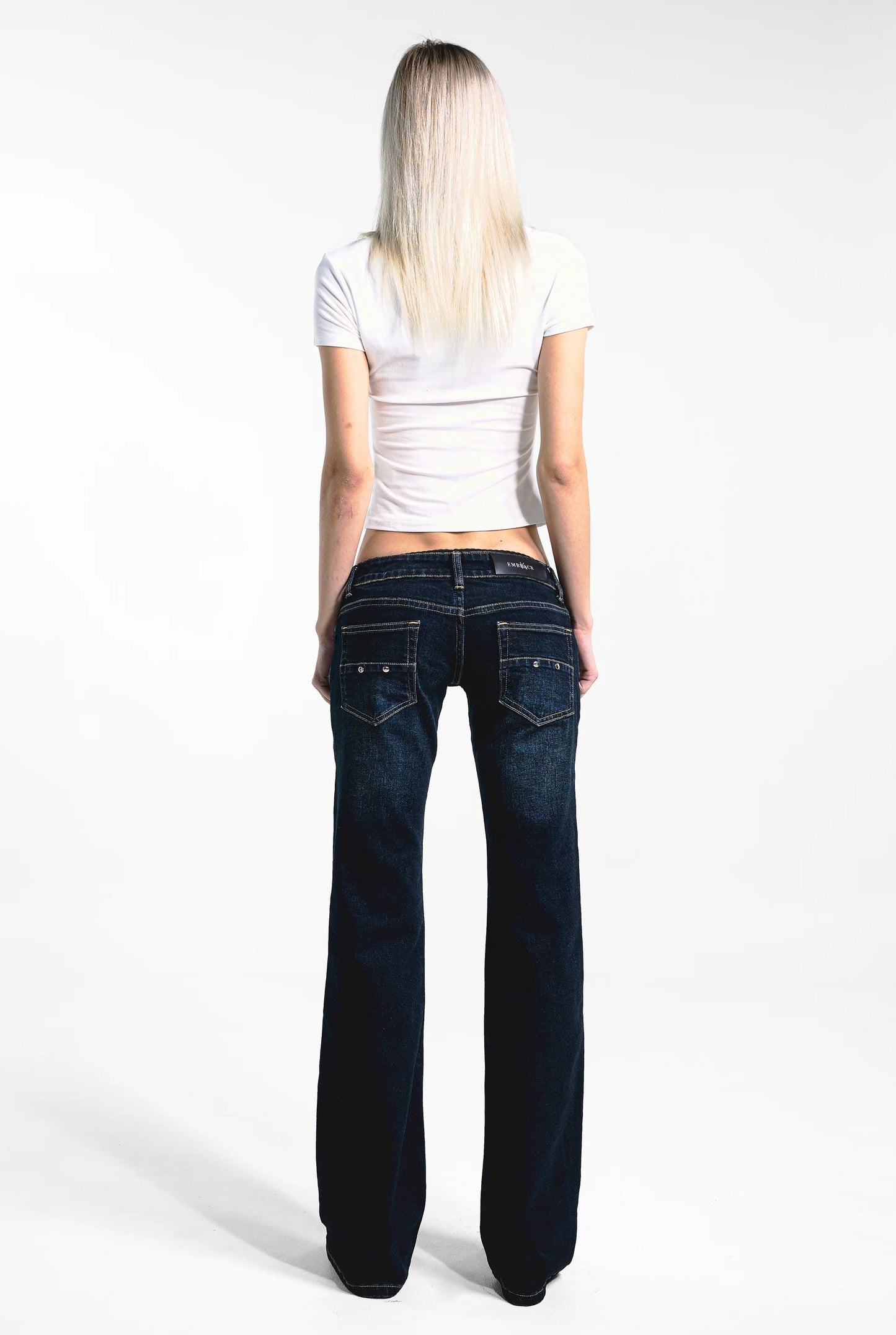 AURA - SLIM FIT FLARED ULTRA LOW RISE JEANS