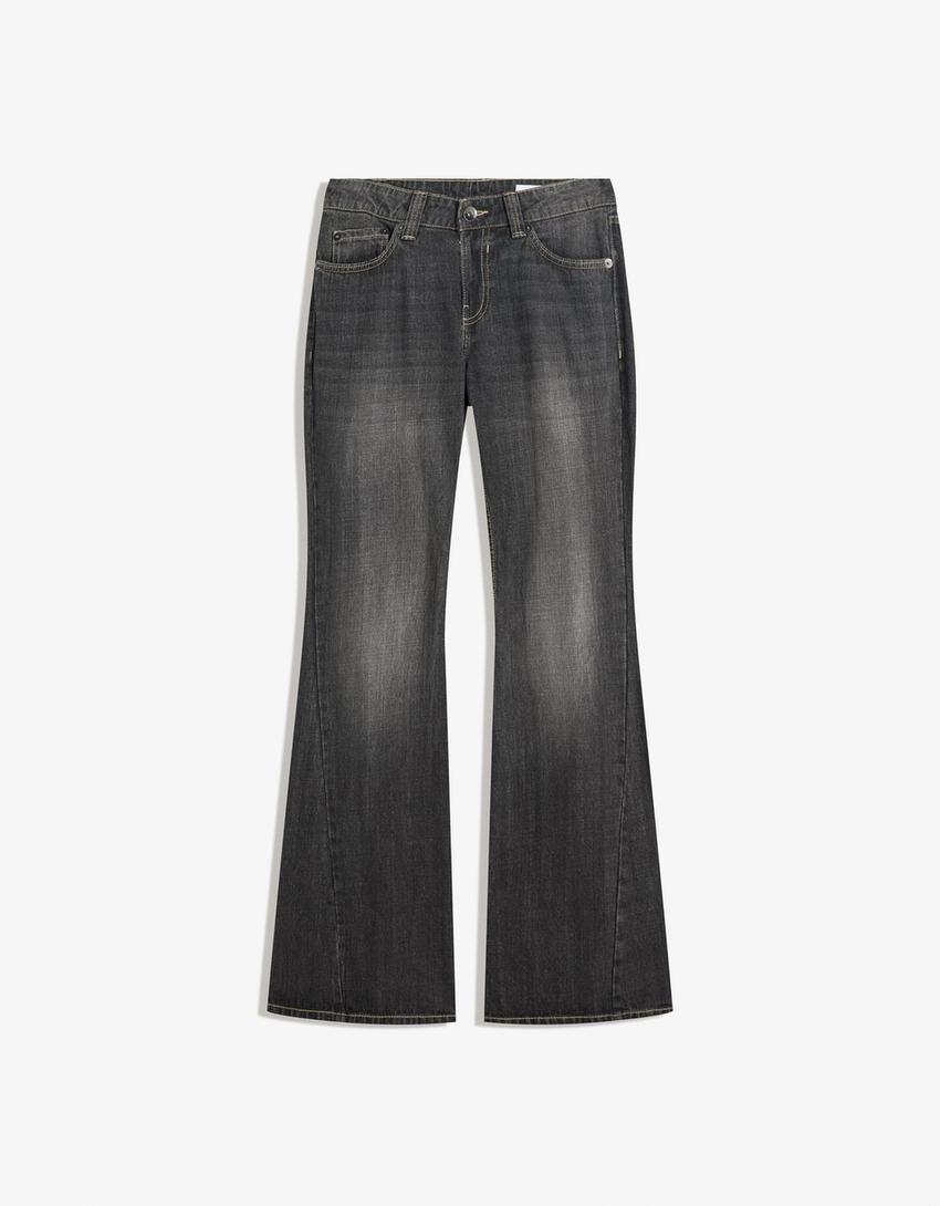 AURA - MID WAIST FLARED BAGGY JEANS