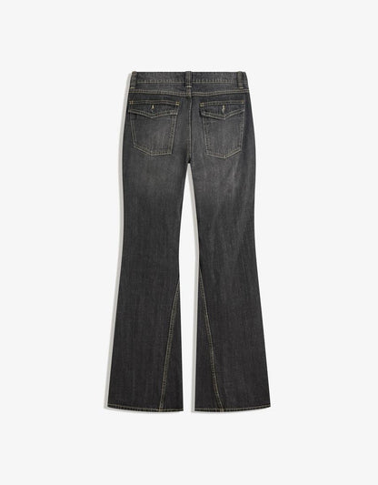 AURA - MID WAIST FLARED BAGGY JEANS