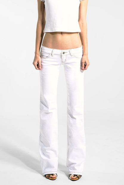 AURA - SLIM FIT FLARED ULTRA LOW RISE JEANS