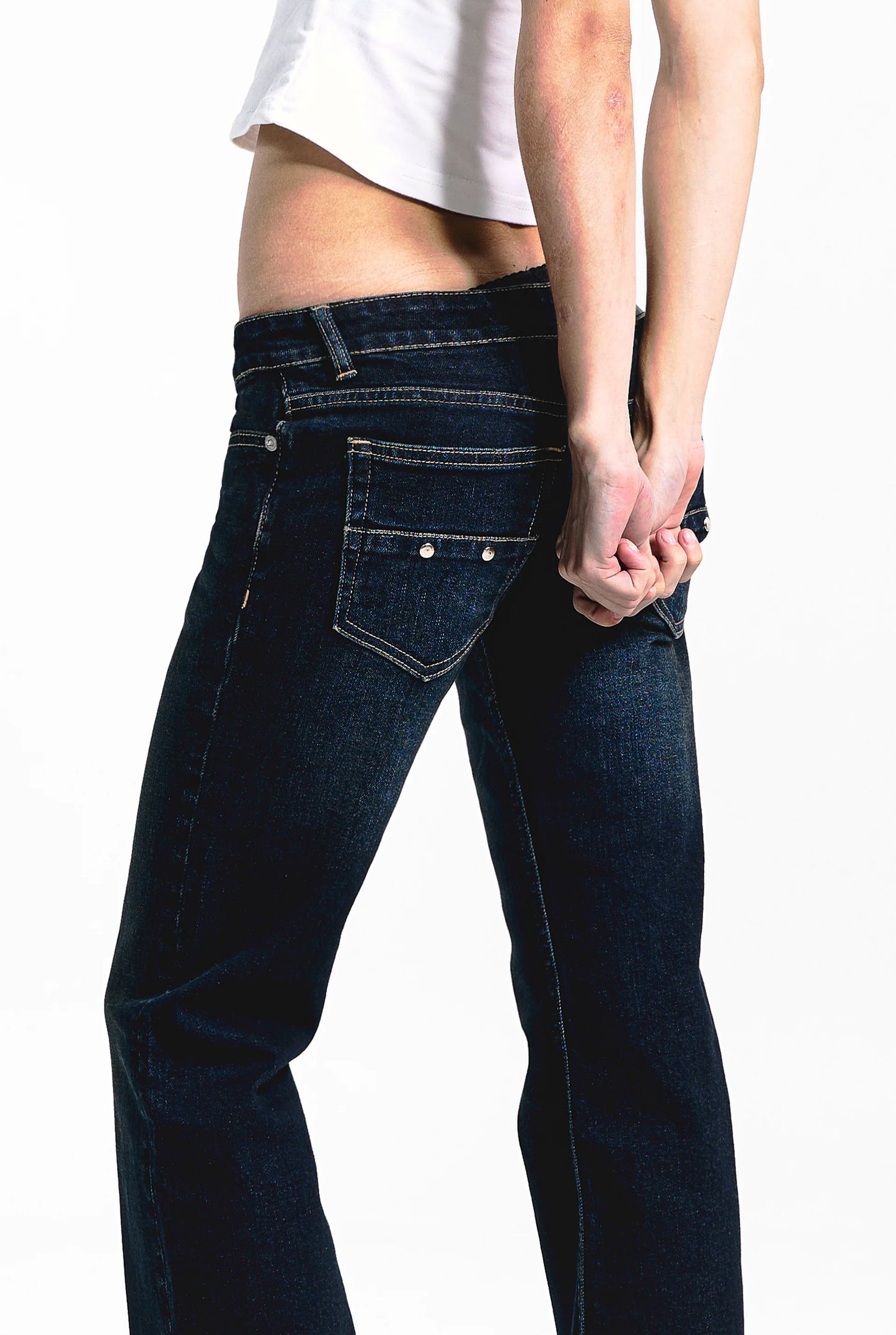 AURA - SLIM FIT FLARED ULTRA LOW RISE JEANS